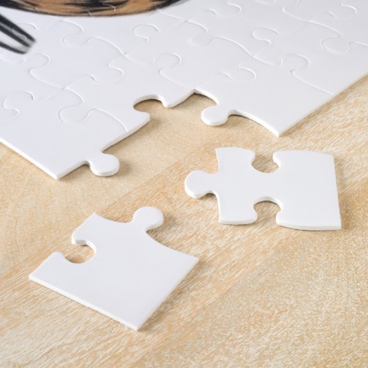 Cool Sinaasappel Cat Jamming op de gitaar Legpuzzel (Zijkant)