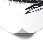 Cool Sinaasappel Cat Jamming op de gitaar Poster (Hoek)