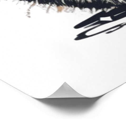 Cool Sinaasappel Cat Jamming op de gitaar Poster (Hoek)