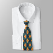 Cool sinaasappel groen tegelpatroon Argyle Stropdas (Gebonden)