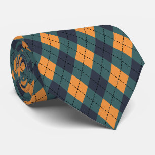 Cool sinaasappel groen tegelpatroon Argyle Stropdas