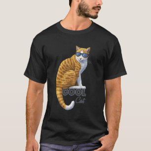 Cool Sinaasappel Tabby Kat Dragen Zonnebril T-shirt