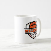 Cool Sinaasappel Zwart Basketbal Sport Koffiemok (Voorkant rechts)