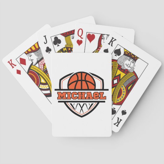 Cool Sinaasappel Zwart Basketbal Sport Pokerkaarten (Achterkant)