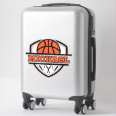 Cool Sinaasappel Zwart Basketbal Sport Sticker (Koffer)