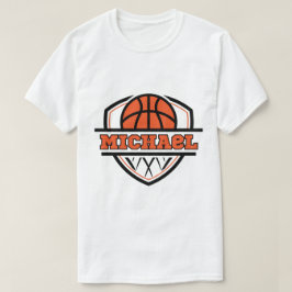 Cool Sinaasappel Zwart Basketbal Sport T-shirt