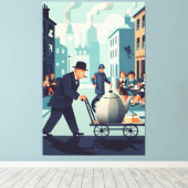 Cool Sir Winston Churchill Canvas Afdruk (Insitu (Houten vloer))