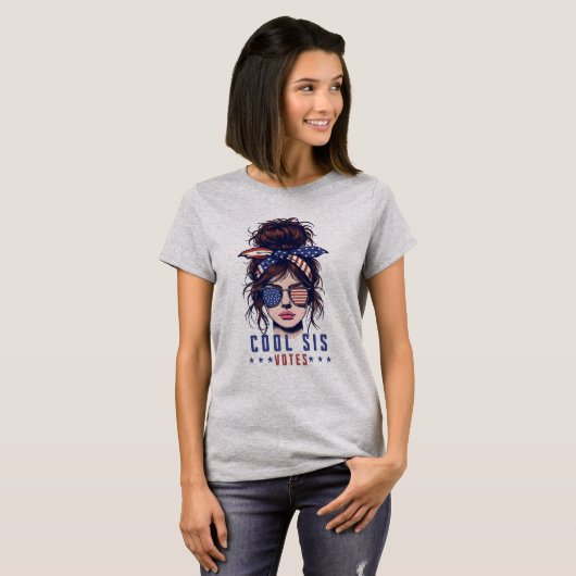 Cool Sis stemt rommelig haar Lady Election T-shirt (Voorkant volledig)