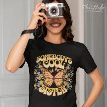 Cool Sister Butterfly Wild Flower Retro