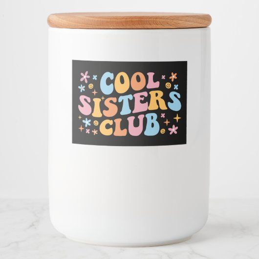 Cool Sisters Club III Voedselcontainer Etiket (Voorkant)