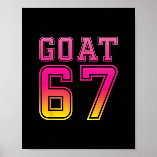 Cool Six Seven 6 7 Ijsje Geit 67 Meme Rizz Pret Poster (Voorkant)