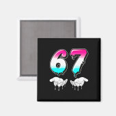 Cool Six Seven 6 7 Meme Gen Alpha S-lang Kostuum M Magneet (Voorkant / Achterkant)