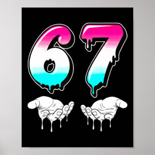 Cool Six Seven 6 7 Meme Gen Alpha S-lang Kostuum M Poster