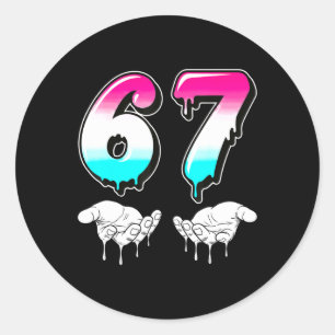 Cool Six Seven 6 7 Meme Gen Alpha Sla Jargon Kostu Ronde Sticker