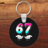 Cool Six Seven 6 7 Meme Gen Alpha Sla Jargon Kostu Sleutelhanger (Voorkant)