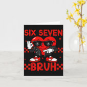 Cool Six Seven Bruh 6 7 Valentines Day Meme Heart  Kaart (Gele Bloem)