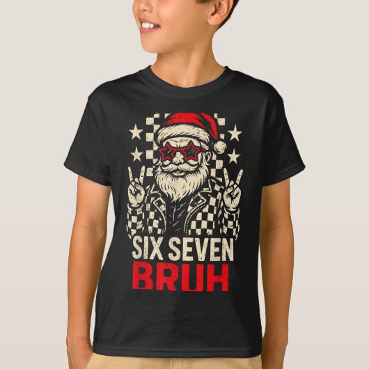 Cool Six Seven Bruh Santa Kids Christmas Party 67  T-shirt (Voorkant)