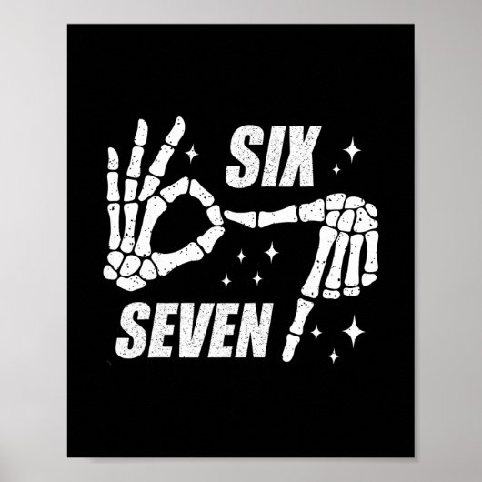 Cool Six Seven Number Gen Alpha Slang 6 7 Trending Poster (Voorkant)