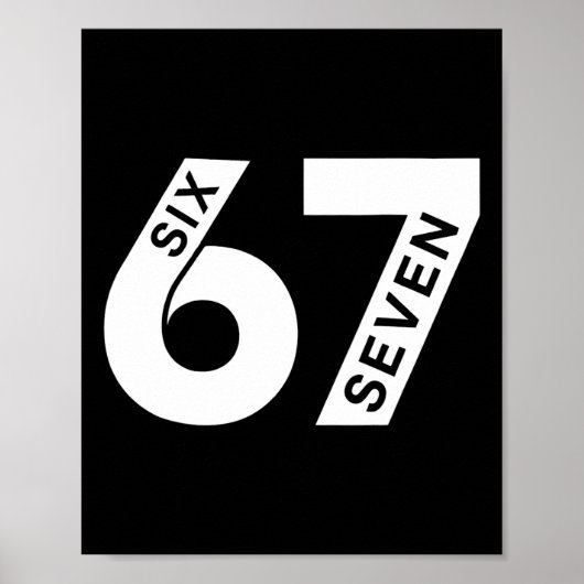 Cool Six Seven Nummer Gen Alpha Slang 6 7 Trending Poster (Voorkant)