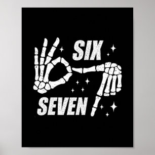 Cool Six Seven Nummer Gen Alpha Slang 6 7 Trending Poster
