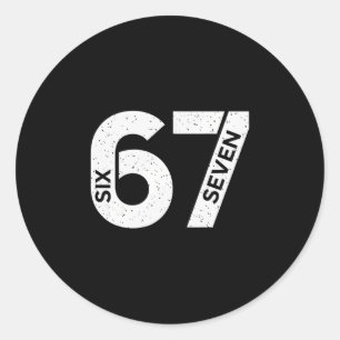 Cool Six Seven Nummer Gen Alpha Slang 6 7 Trending Ronde Sticker