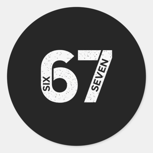 Cool Six Seven Nummer Gen Alpha Slang 6 7 Trending Ronde Sticker (Voorkant)