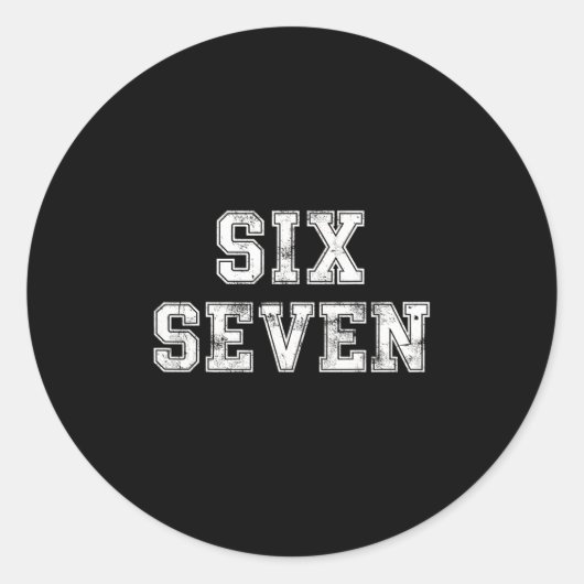 Cool Six Seven Nummer Gen Alpha Slang 6 7 Trending Ronde Sticker (Voorkant)