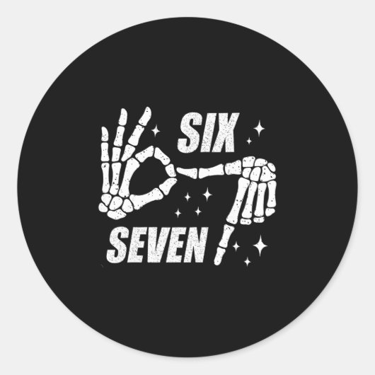 Cool Six Seven Nummer Gen Alpha Slang 6 7 Trending Ronde Sticker (Voorkant)