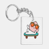 Cool skateboard-moment sleutelhanger (Voorkant Links)