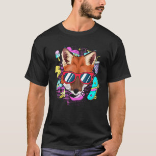 Cool Skateboard Party Animal Sunbril Fox T-shirt