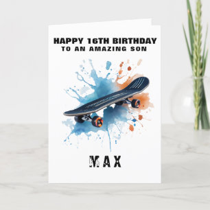 Cool Skateboard Verjaardag Kaart voor Teen Boy