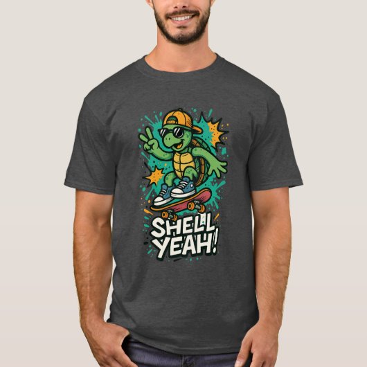 Cool Skateboarden Funny Turtle Pun T-shirt (Voorkant)