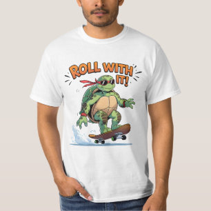 Cool skateboarden schildpad - rol ermee! grappig t-shirt
