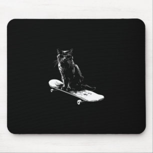 Cool Skateboardende Kat Met Zonnebril Voor Mannen  Muismat