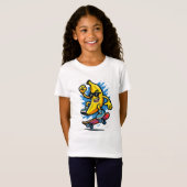 Cool Skateboarder Banana Cartoon Art T-shirt (Voorkant volledig)