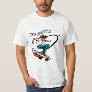 Cool Skateboarder Fun Quote Het is een levensstijl T-shirt