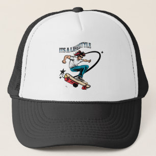 Cool Skateboarder Fun Quote Het is een levensstijl Trucker Pet