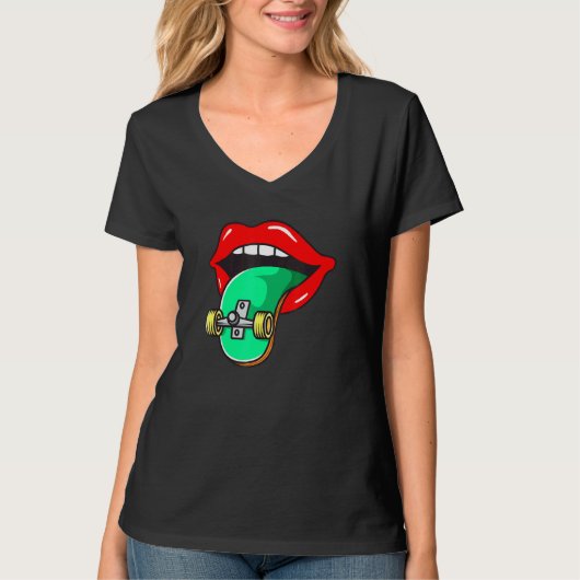 Cool Skateboarder Tongue T-shirt (Voorkant)