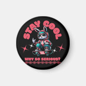 Cool Skateboarding Bunny Magneet (Voorkant)
