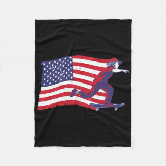 Cool Skateboarding For Men Women Skateboard Americ Fleece Deken