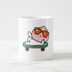 Cool skateboardmoment grote koffiekop