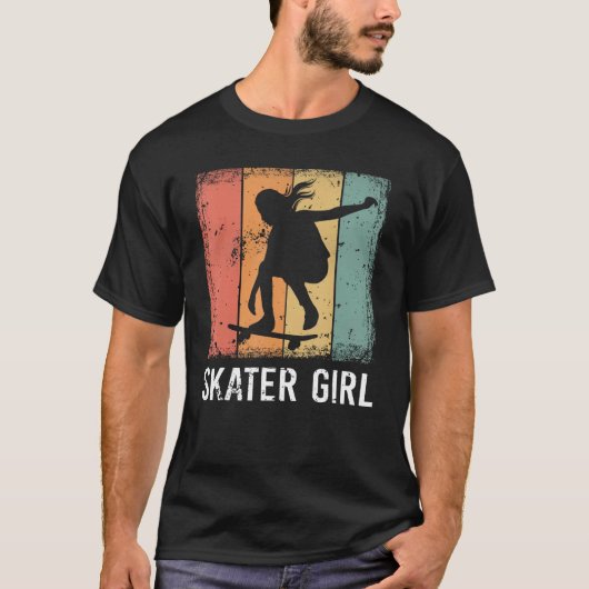 Cool Skater Art Women Girls Skateboarden Skateboar T-shirt (Voorkant)