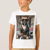 Cool Skater Bulldog Kinderen T-shirt – Leuk & Stij (Voorkant)