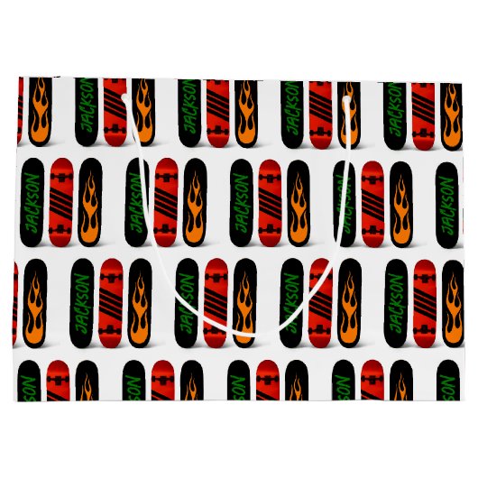 Cool skater skateboard gepersonaliseerd groot cadeauzakje (Achterkant)