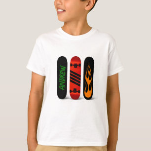 Cool skater skateboard gepersonaliseerd t-shirt