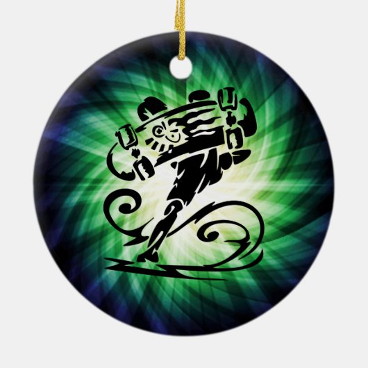 Cool Skater; Skateboarder Keramisch Ornament (Achterkant)