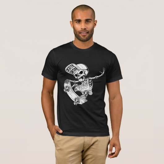 Cool Skater Skeleton - Grunge & Emo Streetwear T-shirt (Voorkant volledig)