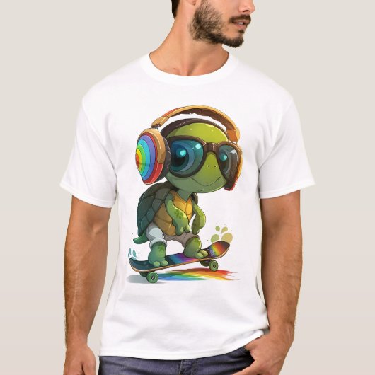 Cool Skater Turtle T-shirt (Voorkant)