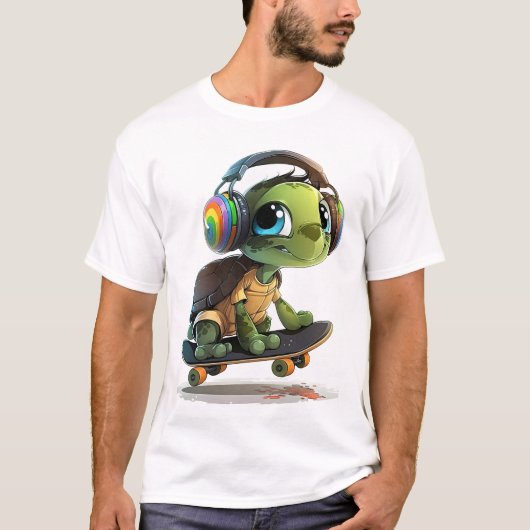 Cool Skater Turtle T-shirt (Voorkant)