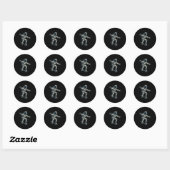 Cool Skating Astronaut Costume For Boys And Girls  Ronde Sticker (Vel)